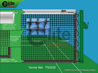 TN3335-Tennis Net,3.5mm Braided Netting,Handmade,Leather headband,Double
